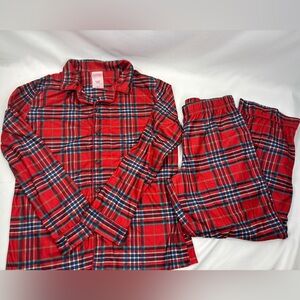 Youth XL Wondershop Plaid Fleece 2-piece Pajama Set Red